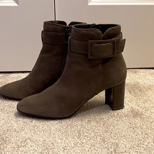 Aquatalia Vanie Taupe Suede Bootie